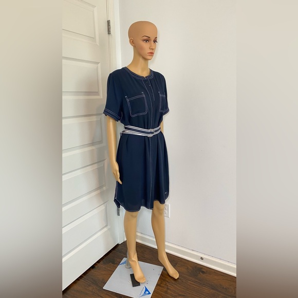 Tommy Hilfiger Blue Dress with Belt - Size 10 - Gently Used - Picture 4 of 12